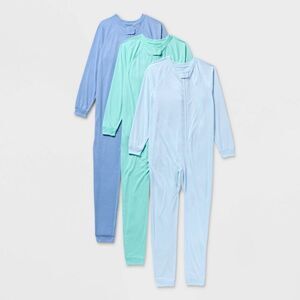 Kids' 3pk Adaptive Reversible Union Suit - Cat & Jack Light Blue/ Blue